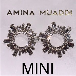 Mini Amina Muaddi BEGUM clear CRYSTAL EMBELLISHED EARRINGS shoes
